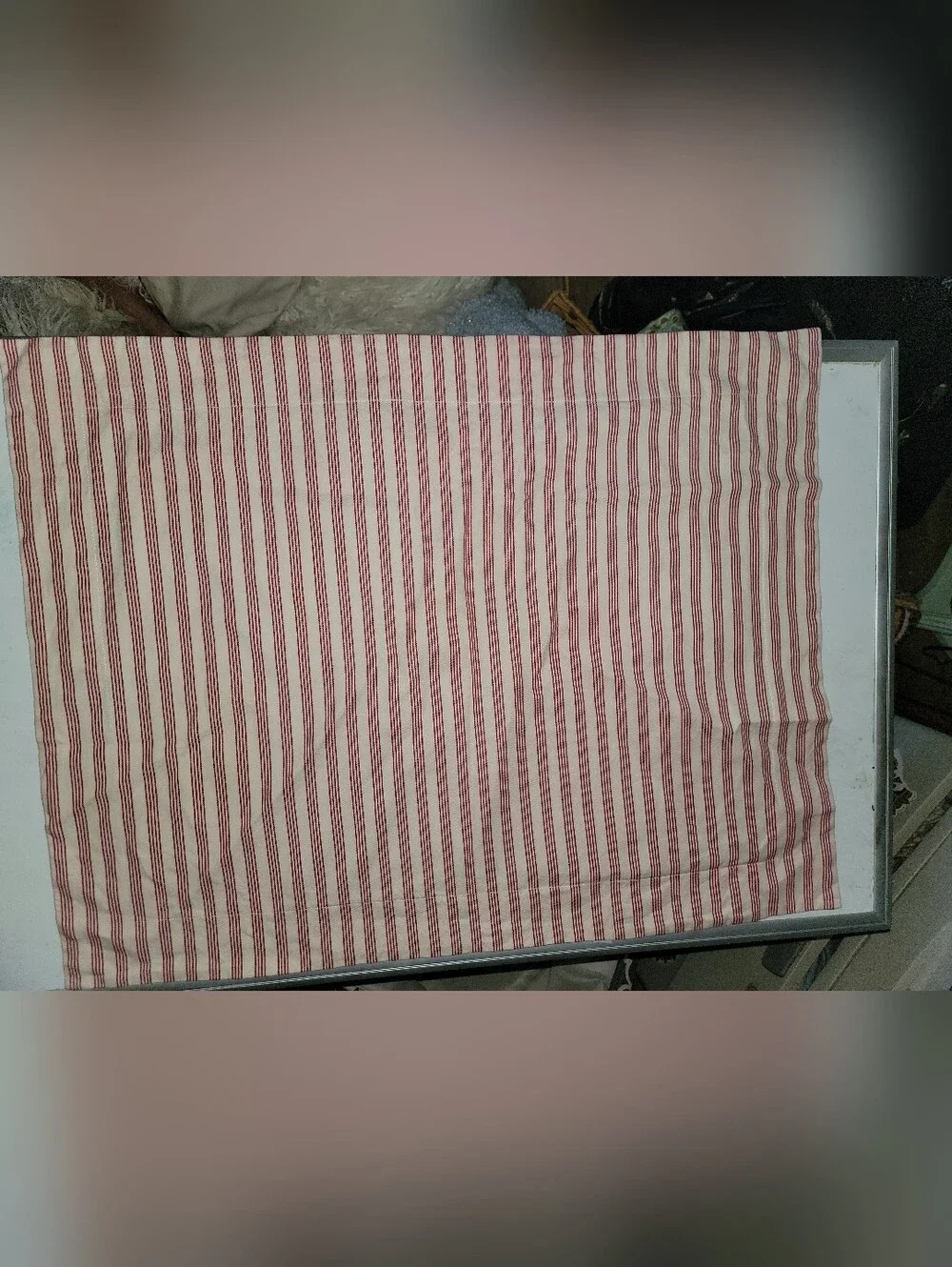 Pottery Barn Duvet King, 2 Standard Shams Red and White Striped Cotton